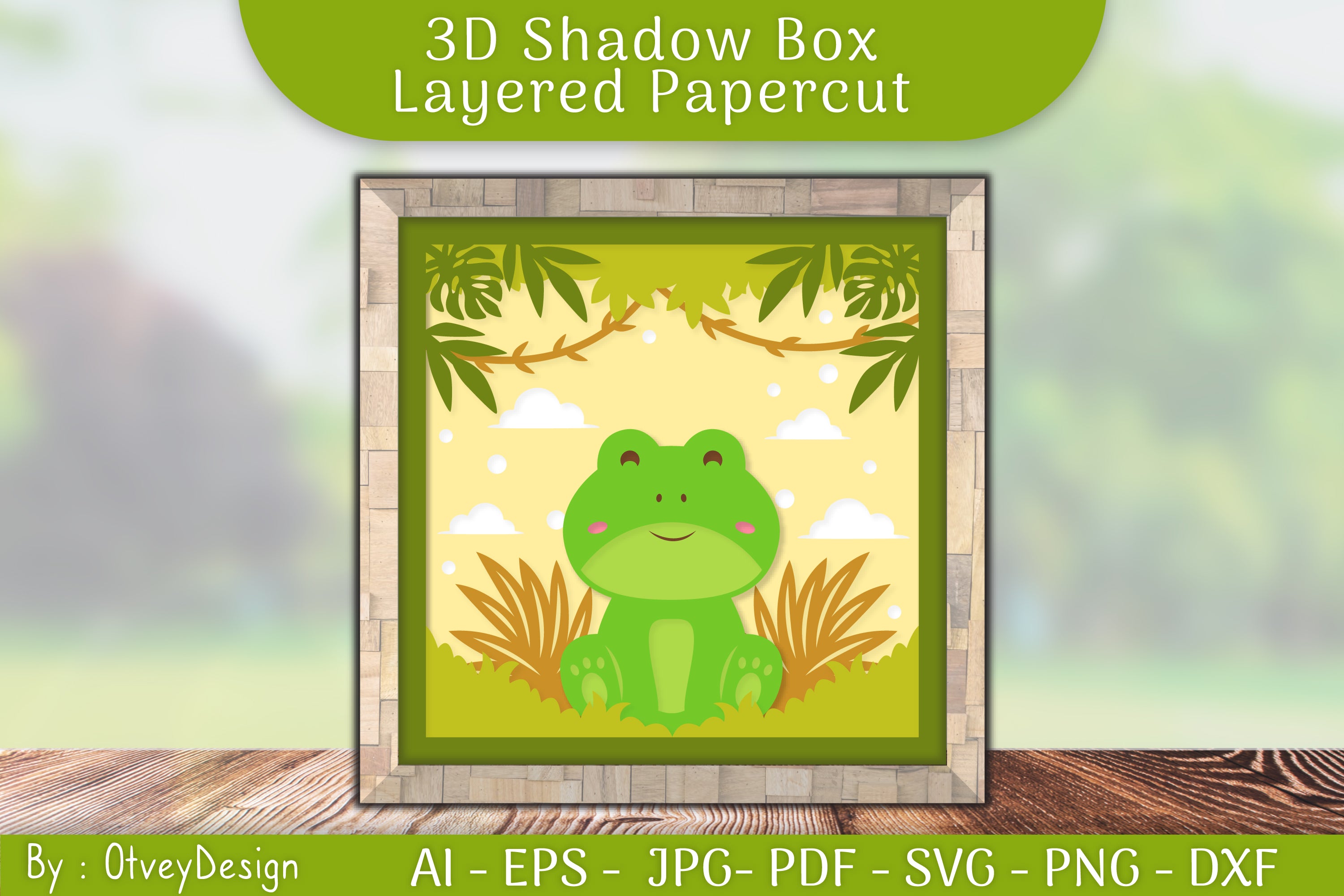 Frog Animals Shadow Box Layered Papercut SVG Bundle
