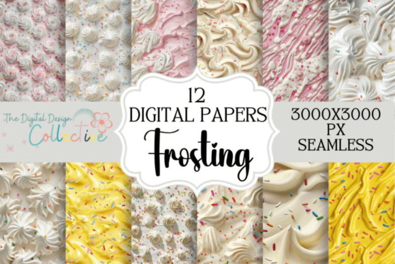Frosting Seamless Digital Paper - CraftNest - Digital Crafting and Art