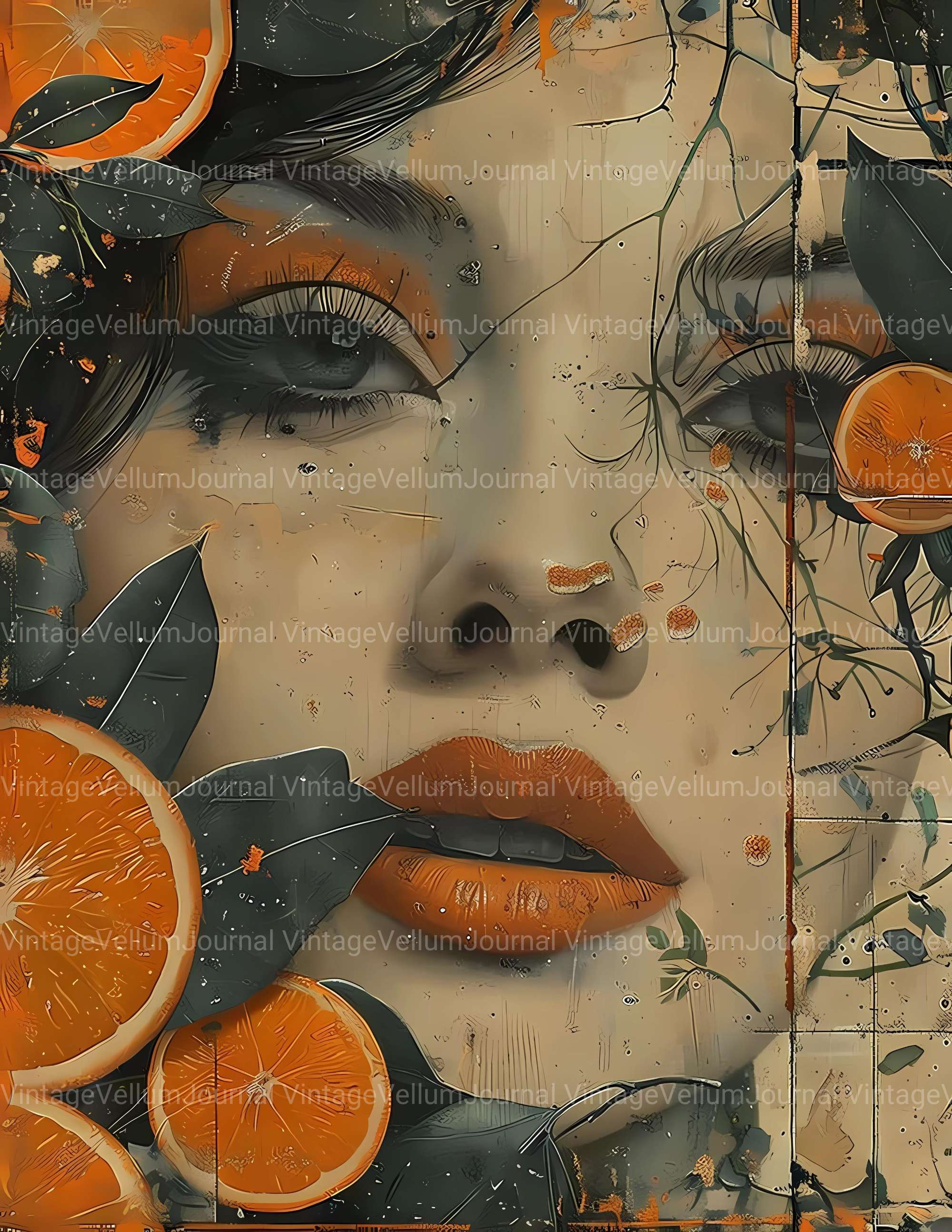 Orange Junk Journal Pages - CraftNest - Digital Crafting and Art