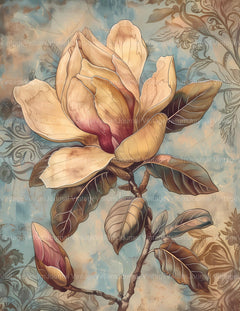 Magnolias Flowers Junk Journal Pages - CraftNest