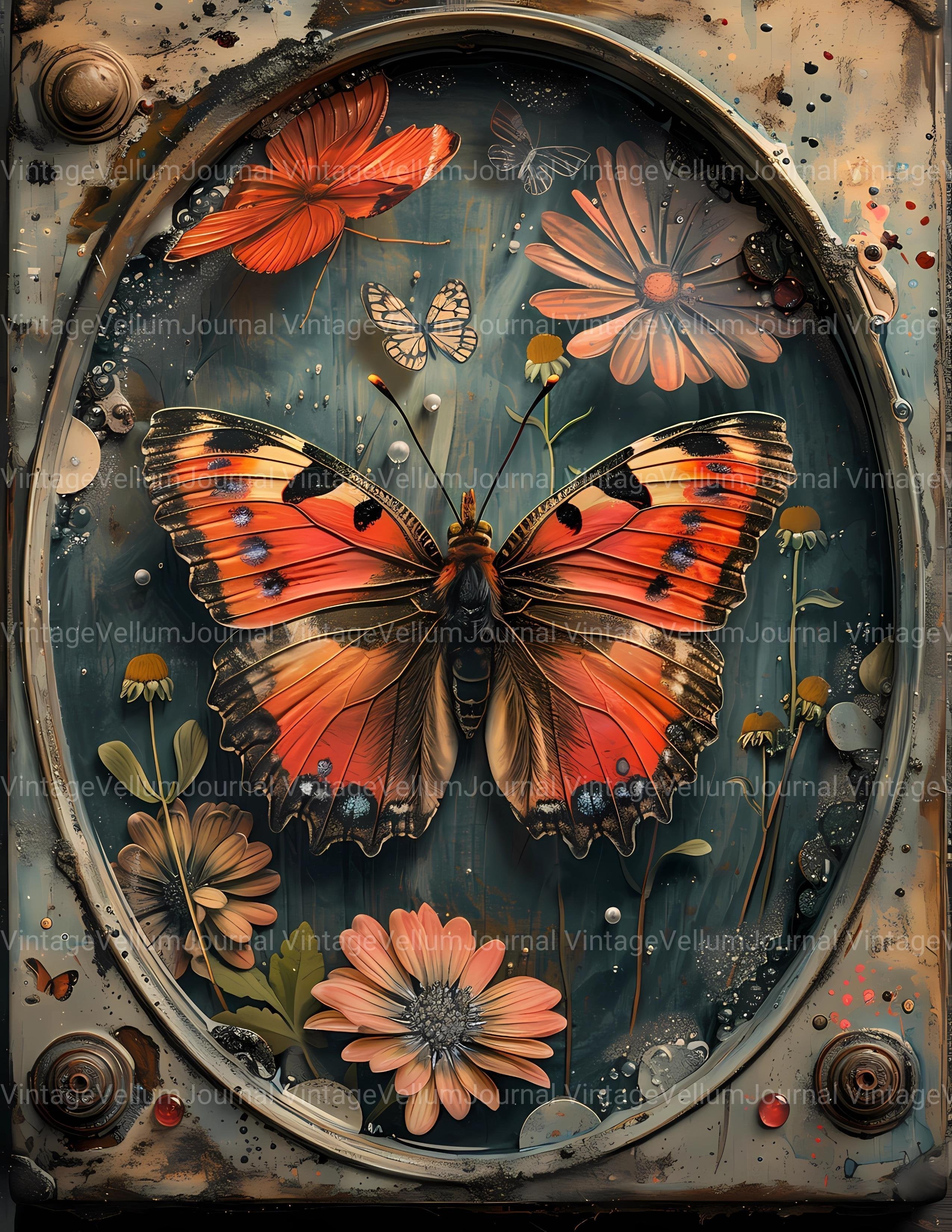 Butterfly Gardens Junk Journal Pages - CraftNest - Digital Crafting and Art