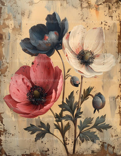 Anemones Flowers Junk Journal Pages - CraftNest