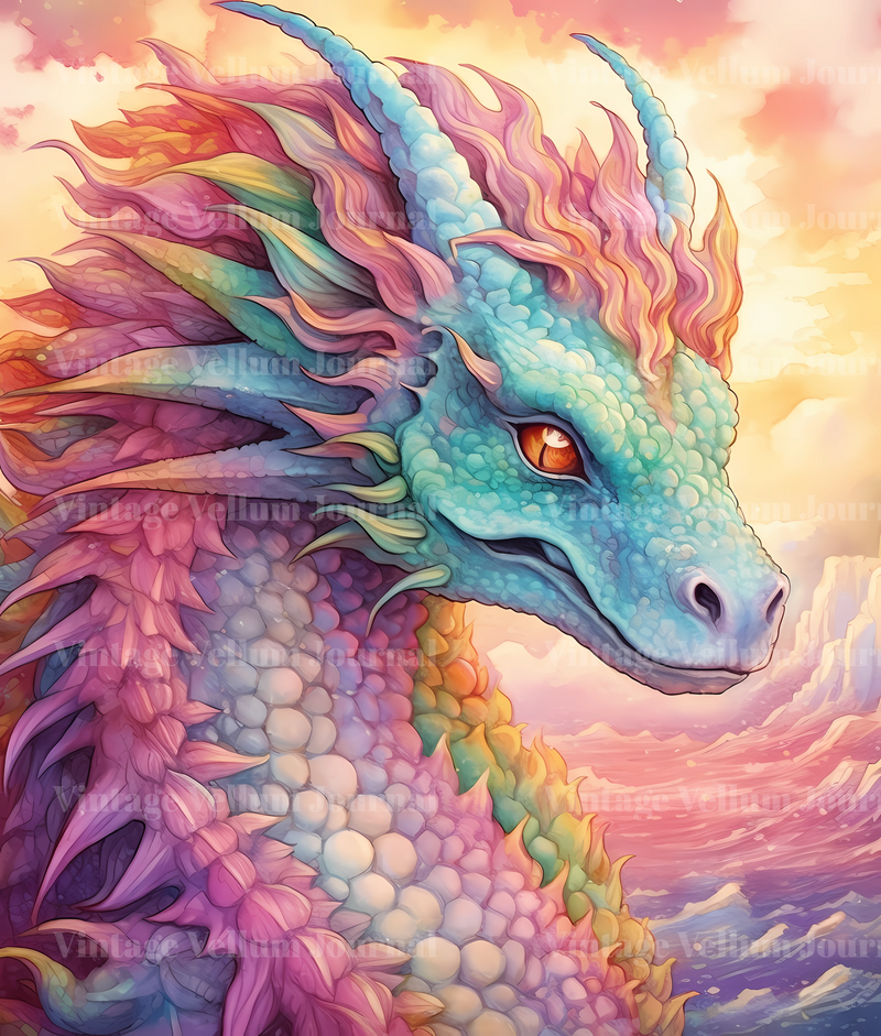 Rainbow Dragon Junk Journal Pages - CraftNest