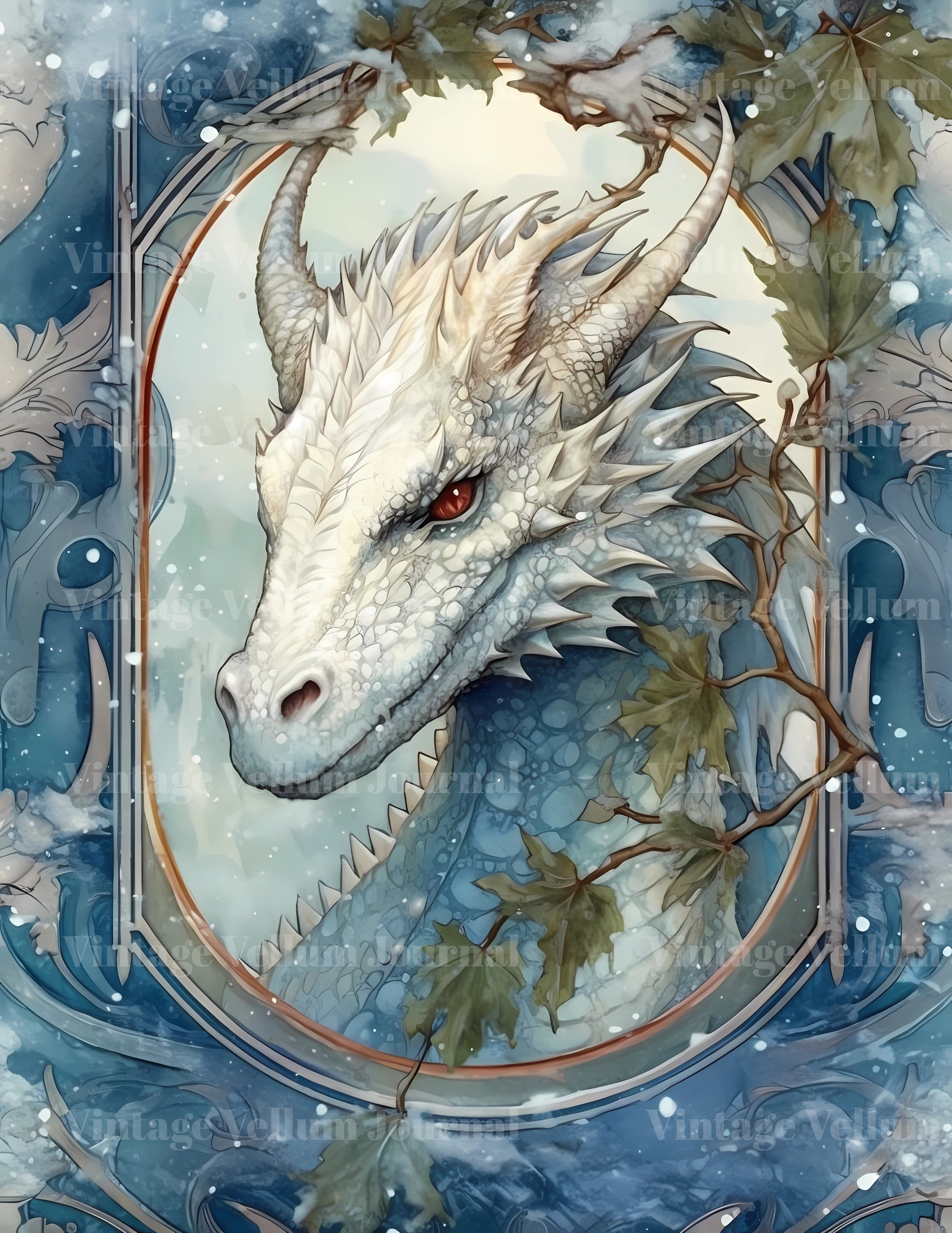 Ice Dragon Junk Journal Pages - CraftNest