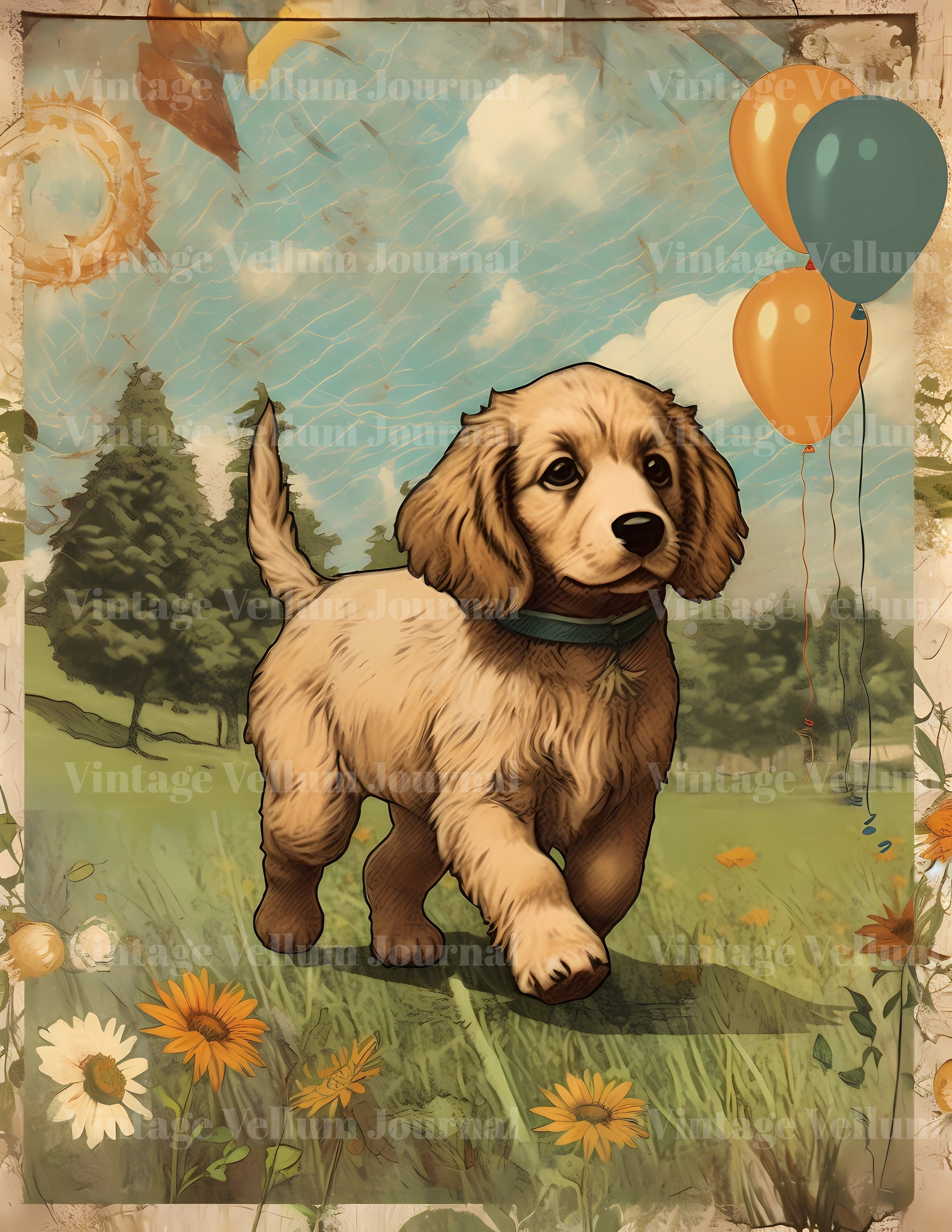 Puppy Parade Junk Journal Pages - CraftNest