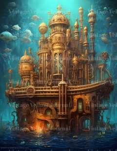 Steampunk Underwater World Junk Journal Pages - CraftNest