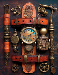 Steampunk Accessories Junk Journal Pages - CraftNest