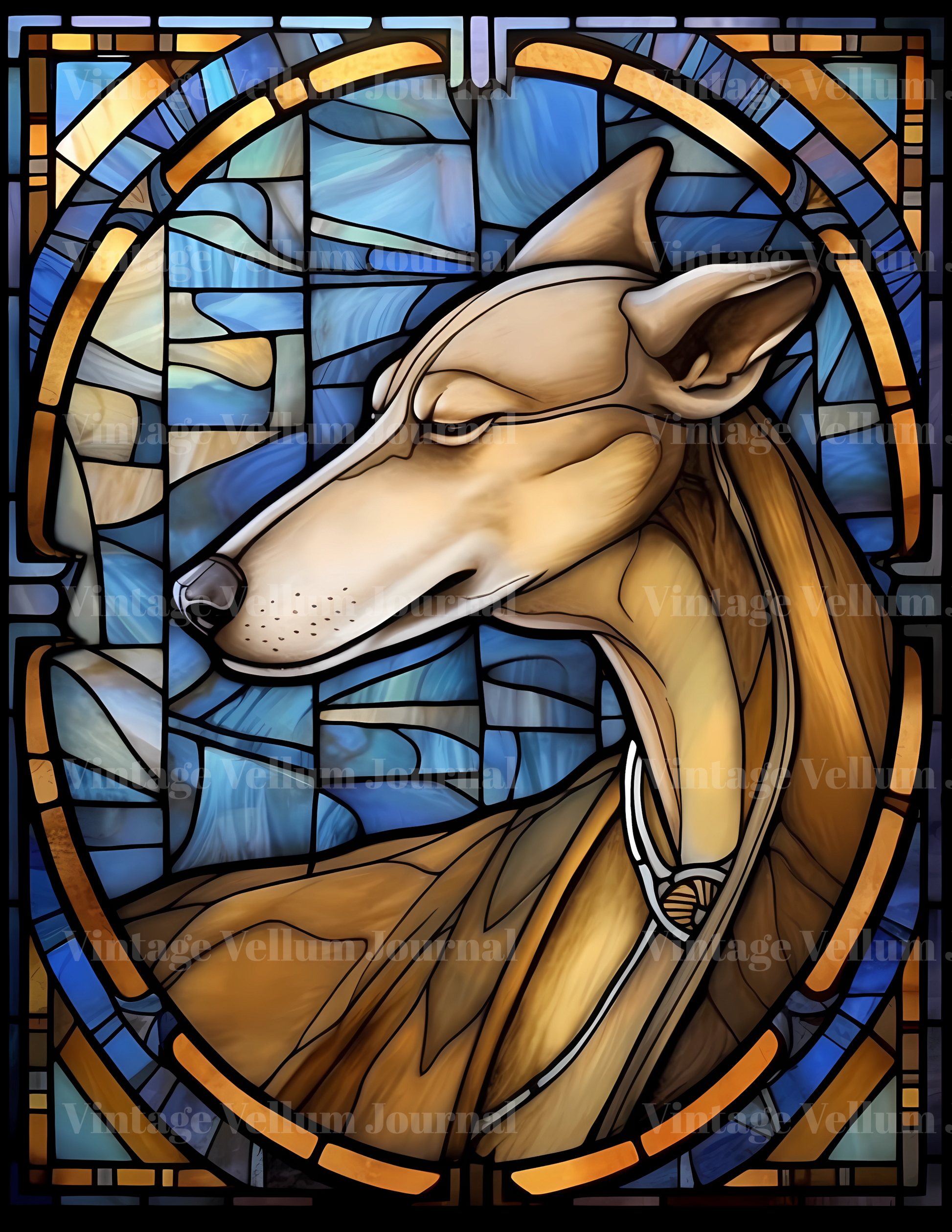 Stained Glass Dogs Junk Journal Pages - CraftNest