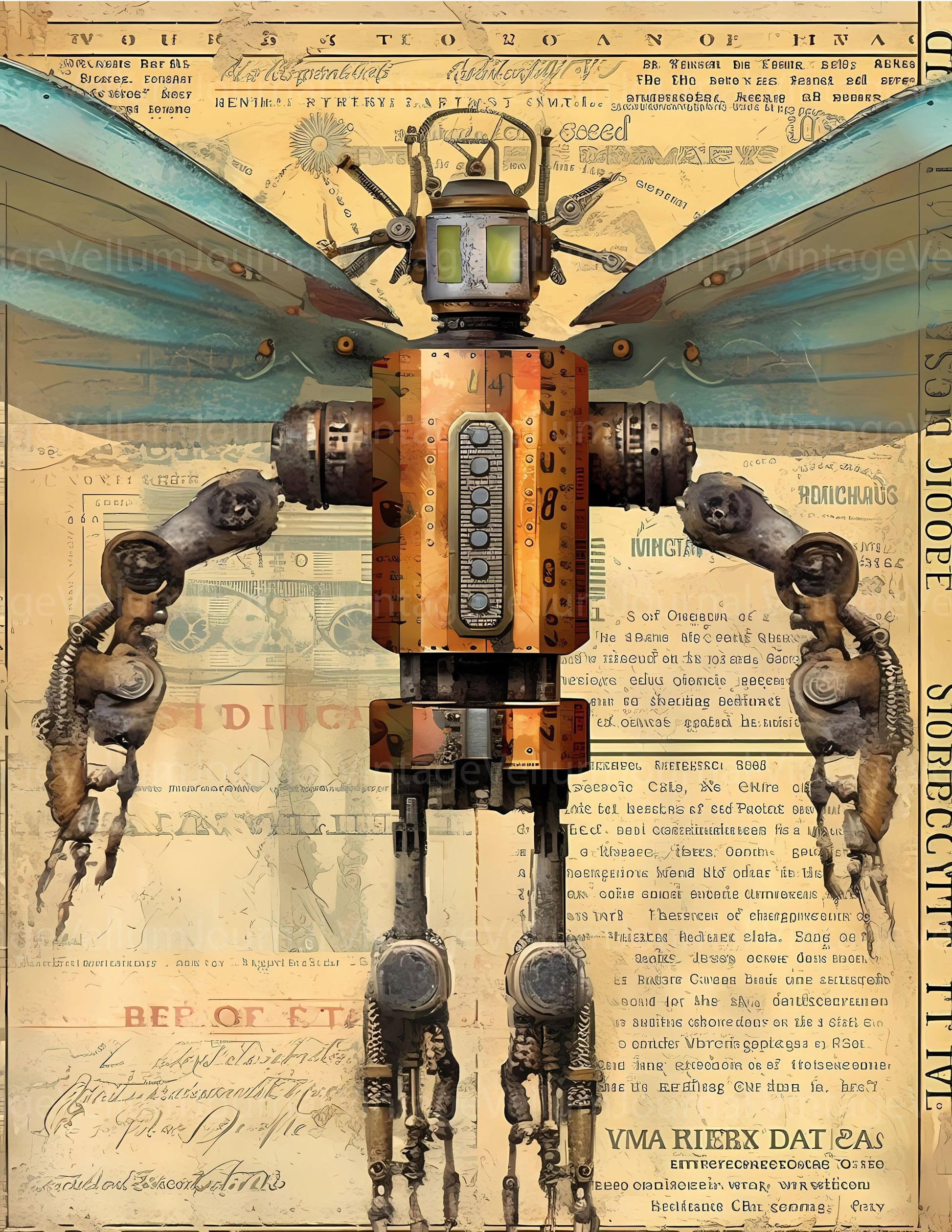 Steampunk Robots Junk Journal Pages - CraftNest