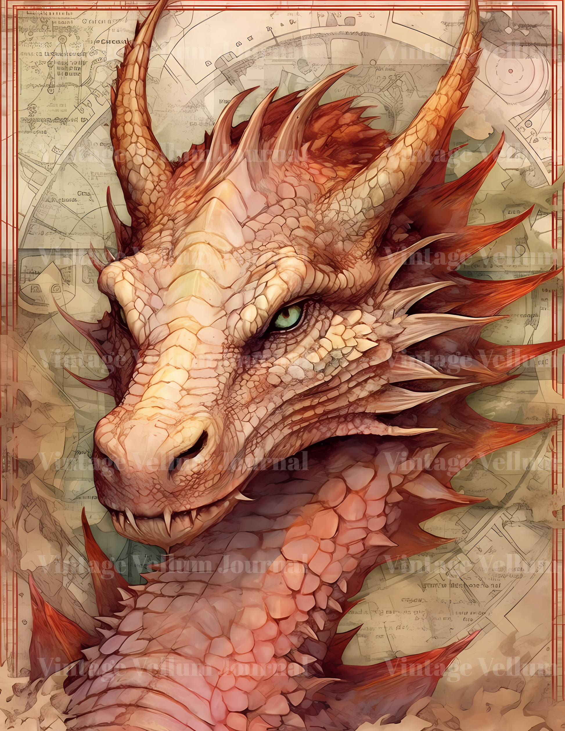 Fire Dragon Junk Journal Pages - CraftNest