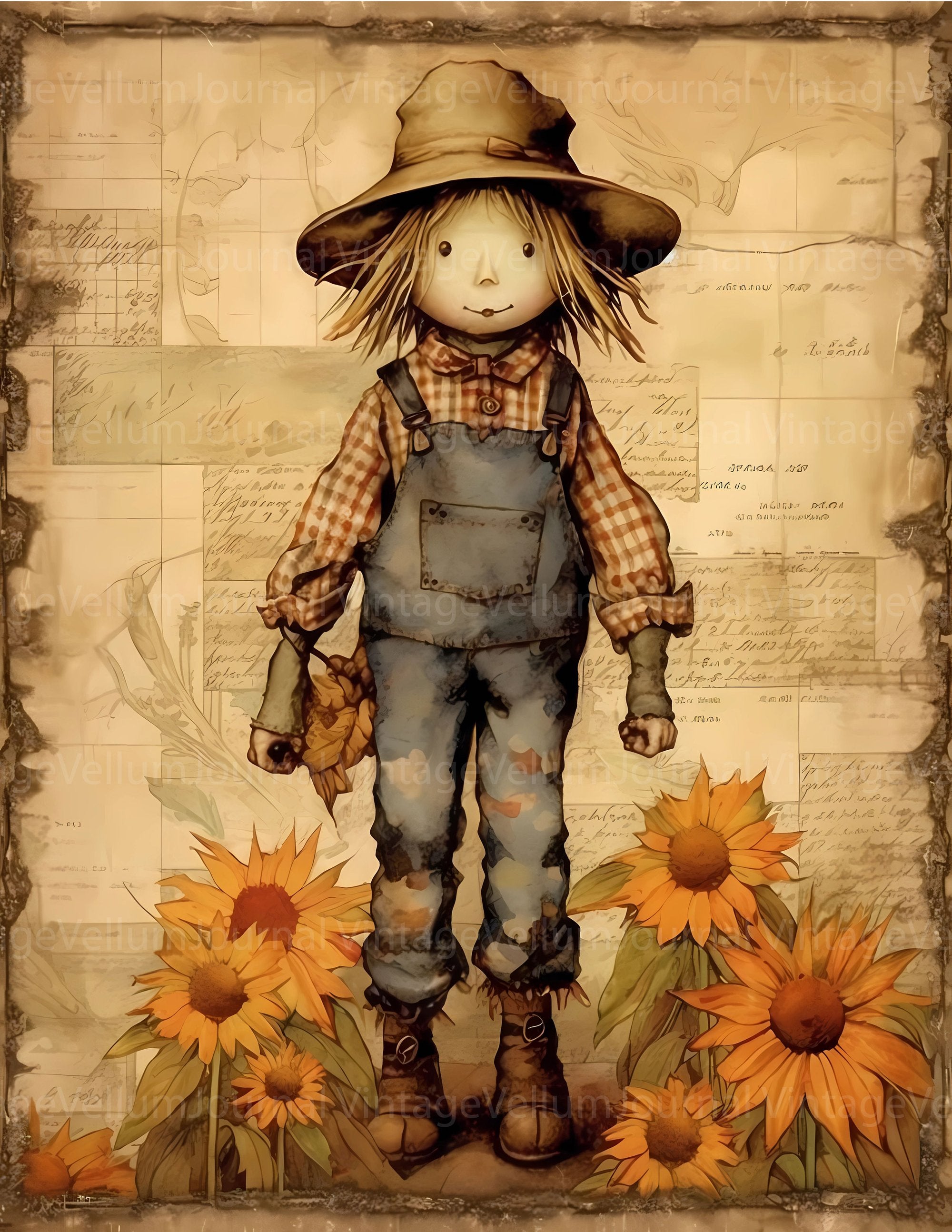 Scarecrows Junk Journal Pages - CraftNest