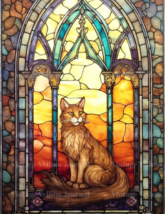 Stained Glass Cats Junk Journal Pages - CraftNest