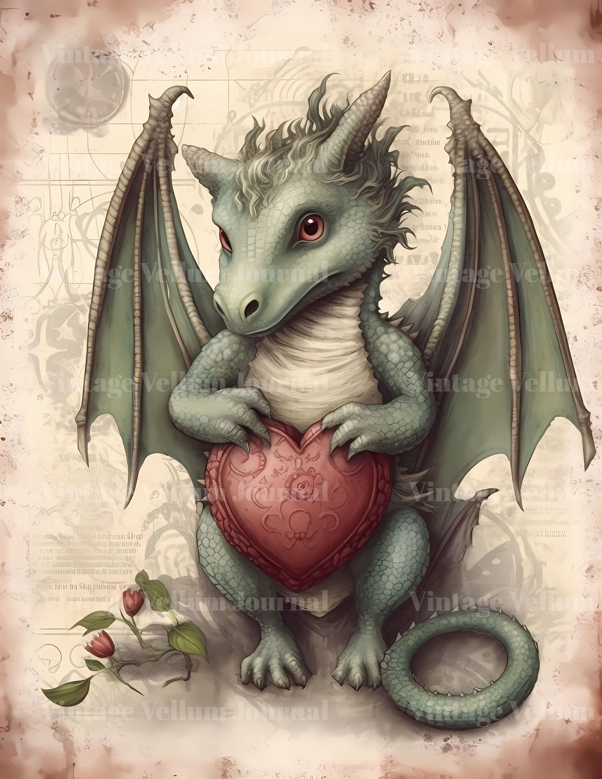 Love Dragons Junk Journal Pages - CraftNest