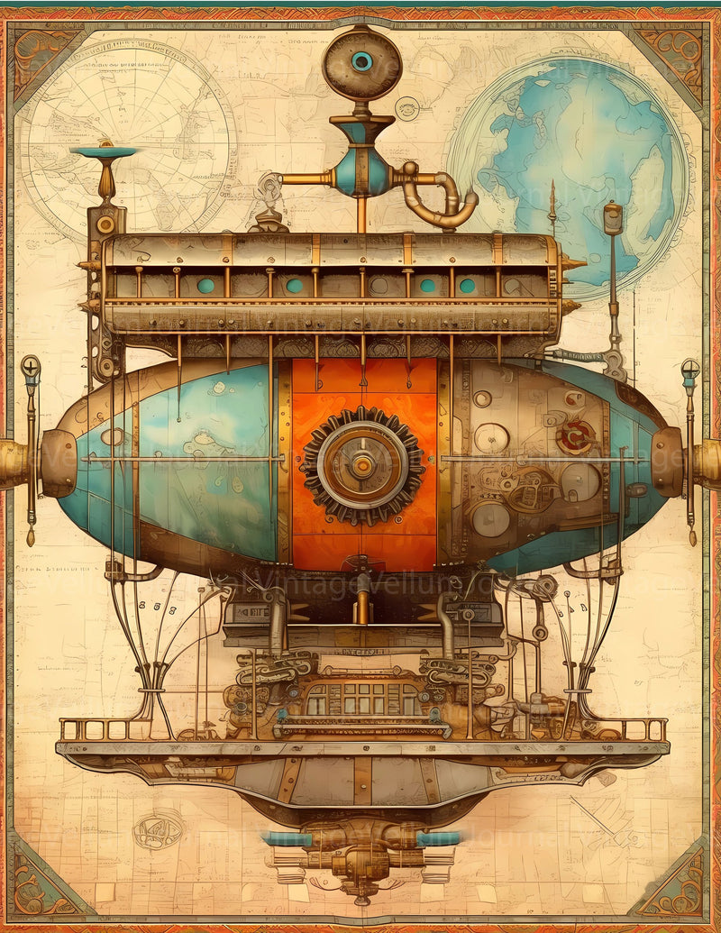 Steampunk Airship Junk Journal Pages - CraftNest