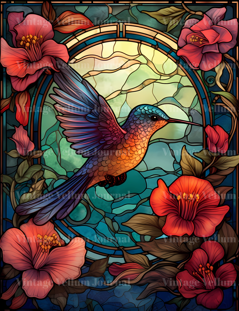 Stained Glass Birds Junk Journal Pages - CraftNest