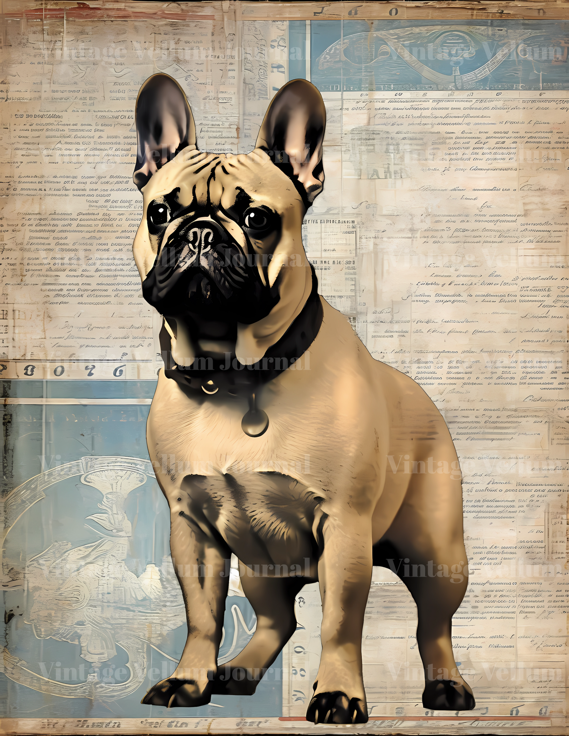 French Bulldogs Junk Journal Pages - CraftNest