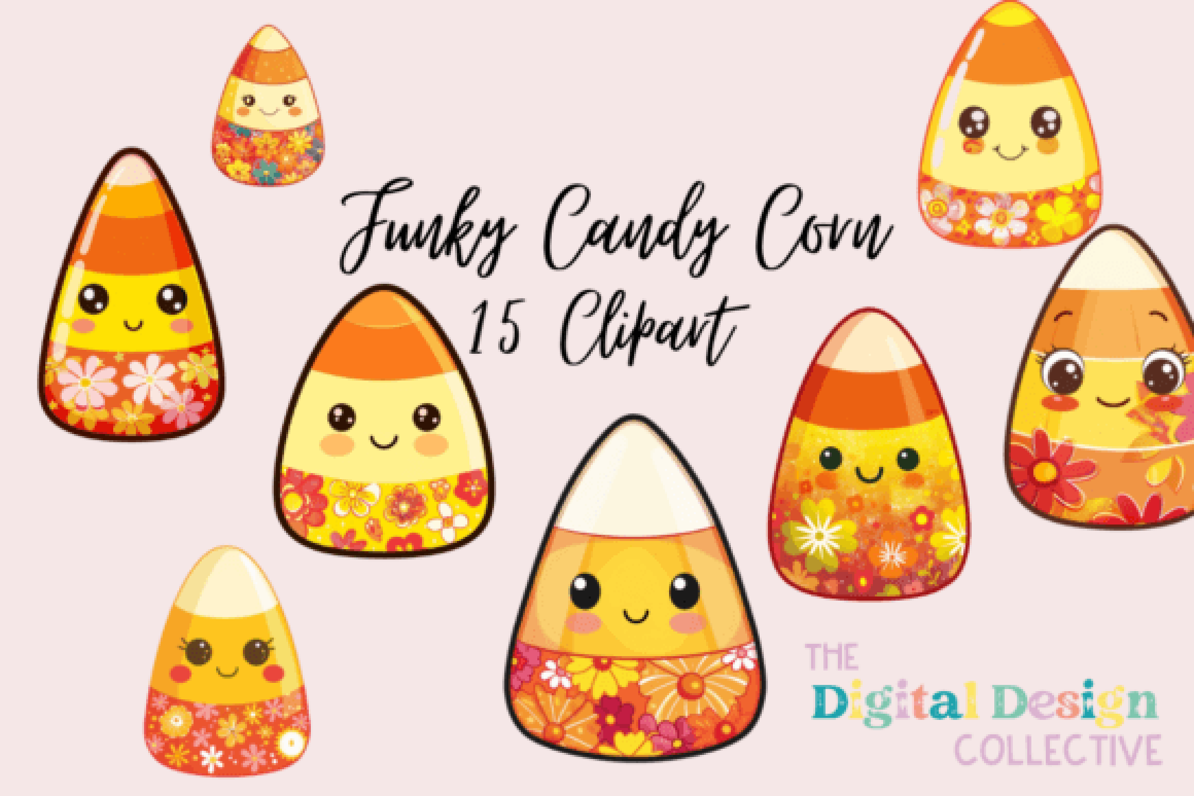 Funky Cute Candy Corn Clipart Bundle