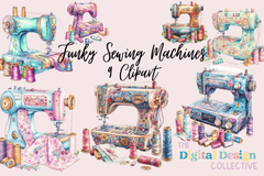 Funky Sewing Machines Clipart Bundle - CraftNest - Digital Crafting and Art
