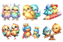 Funny Colorful Birds Clipart Bundle - CraftNest - Digital Crafting and Art