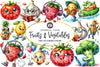 Funny Fruits & Vegetables Clipart Bundle 99