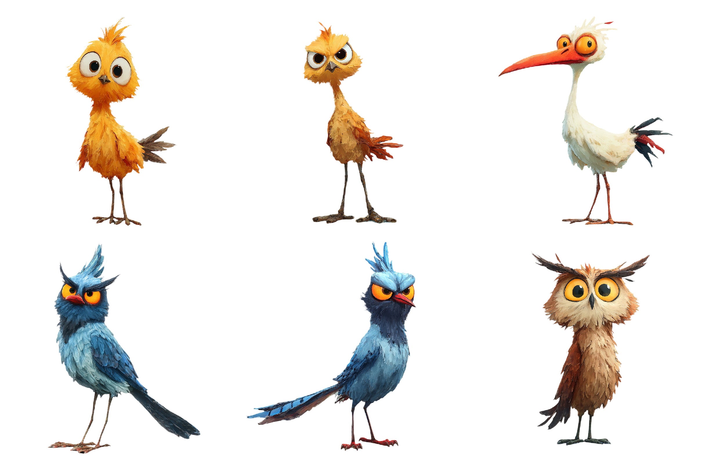 Funny & Cute Birds Clipart Bundle