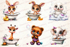Funny Bath Animal Clipart Bundle - CraftNest - Digital Crafting and Art