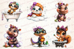 Funny Bath Animal Clipart Bundle - CraftNest - Digital Crafting and Art