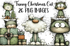 Funny Christmas Cat Clipart Bundle - CraftNest - Digital Crafting and Art