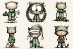 Funny Christmas Cat Clipart Bundle - CraftNest - Digital Crafting and Art