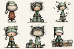 Funny Christmas Cat Clipart Bundle - CraftNest - Digital Crafting and Art