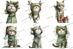 Funny Christmas Cat Clipart Bundle - CraftNest - Digital Crafting and Art