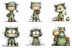 Funny Christmas Cat Clipart Bundle - CraftNest - Digital Crafting and Art