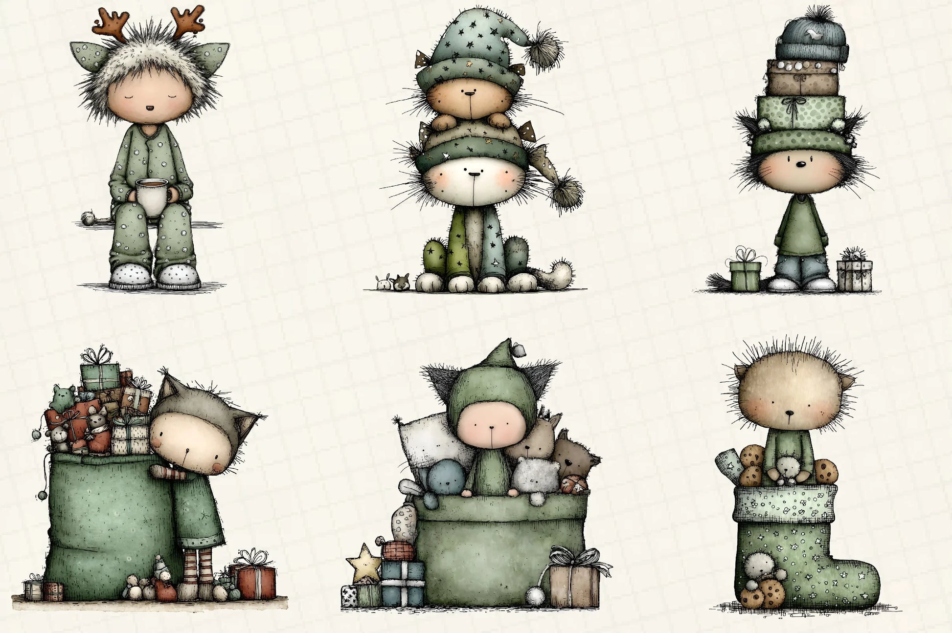 Funny Christmas Cat Clipart Bundle - CraftNest - Digital Crafting and Art