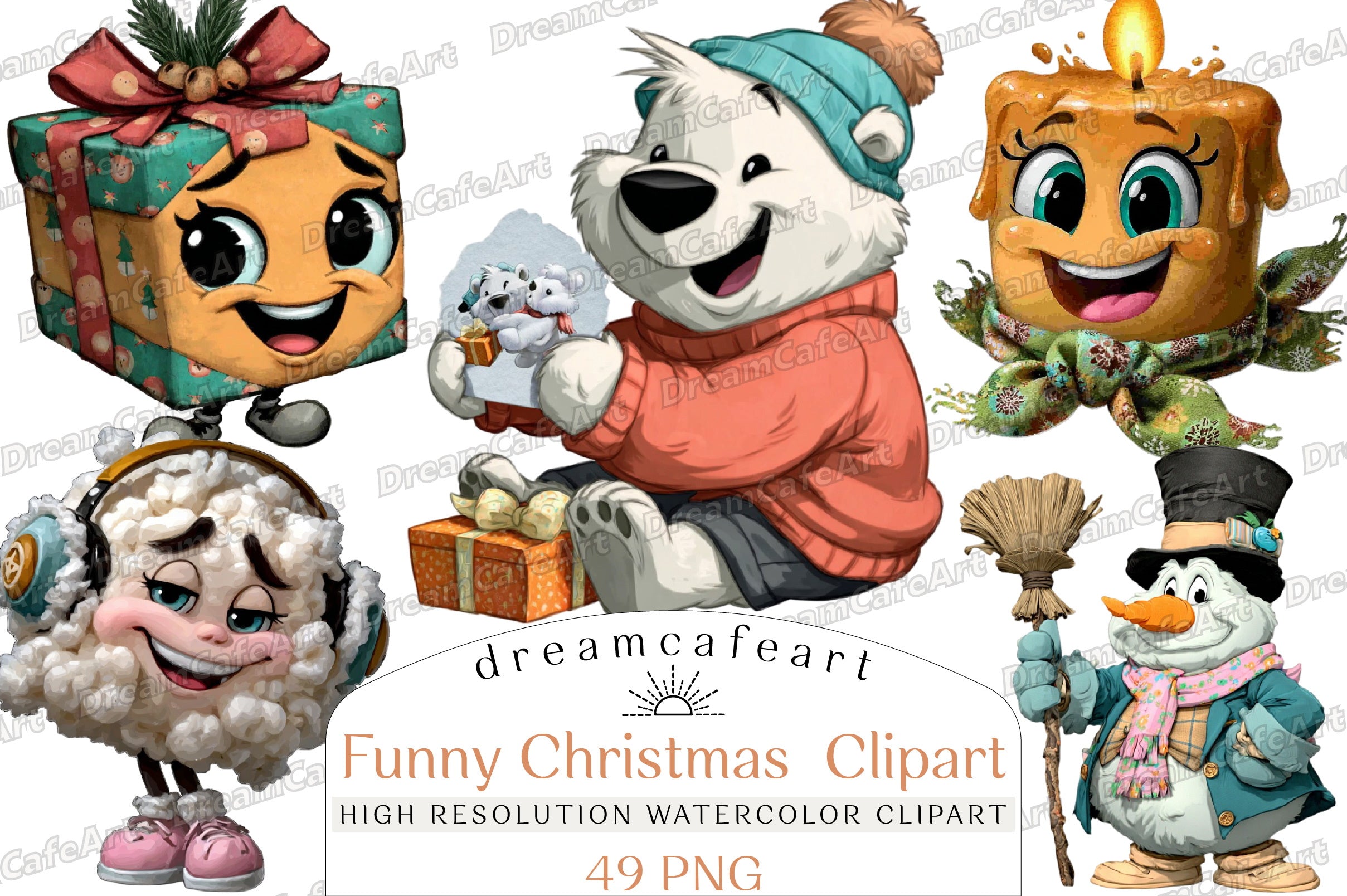 Funny Christmas Clipart Bundle