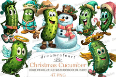 Funny Christmas Cucumber Clipart Bundle - CraftNest - Digital Crafting and Art