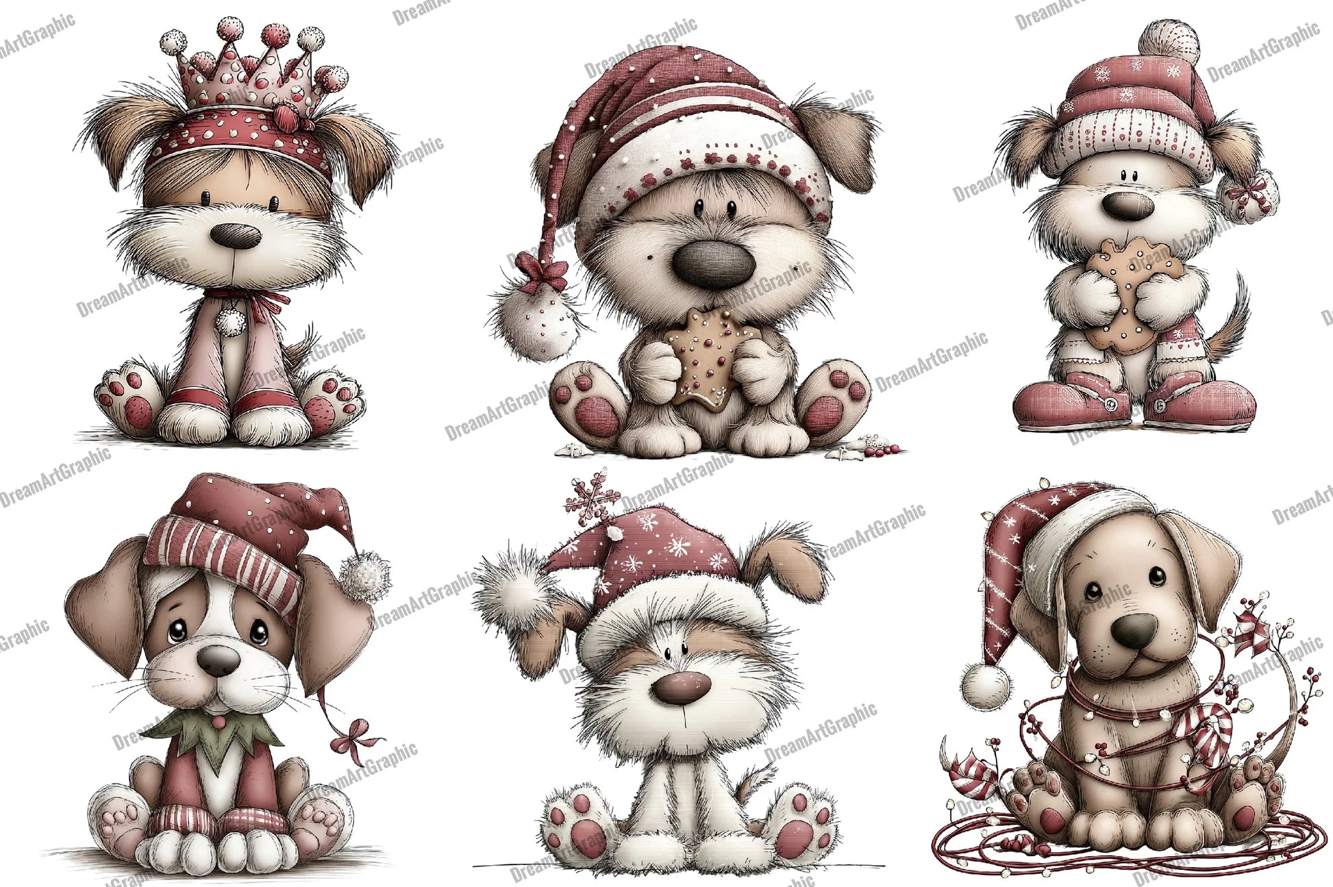 Funny Christmas Dog Clipart Bundle - CraftNest - Digital Crafting and Art