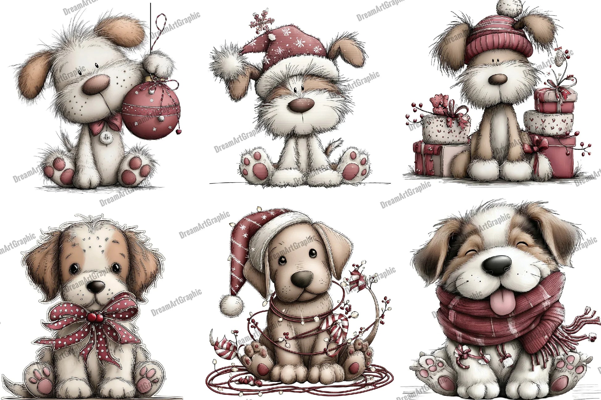 Funny Christmas Dog Clipart Bundle - CraftNest - Digital Crafting and Art