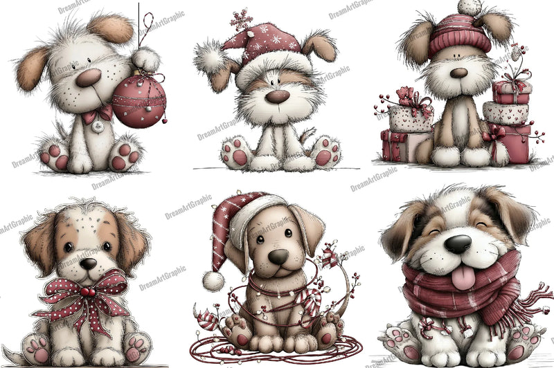 Funny Christmas Dog Clipart Bundle - CraftNest - Digital Crafting and Art