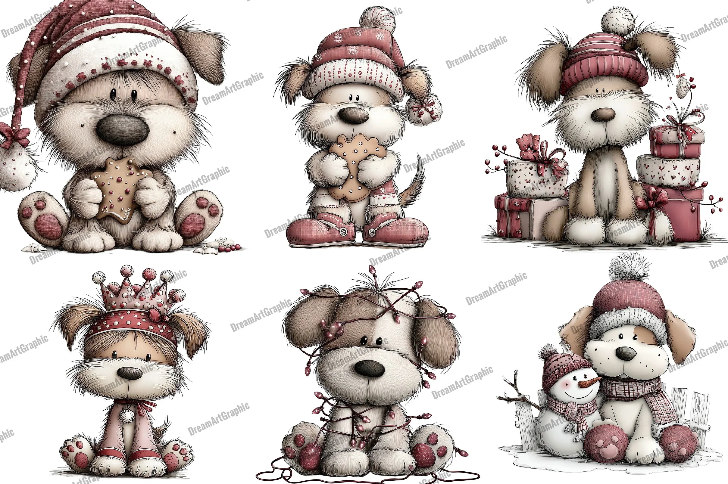 Funny Christmas Dog Clipart Bundle - CraftNest - Digital Crafting and Art