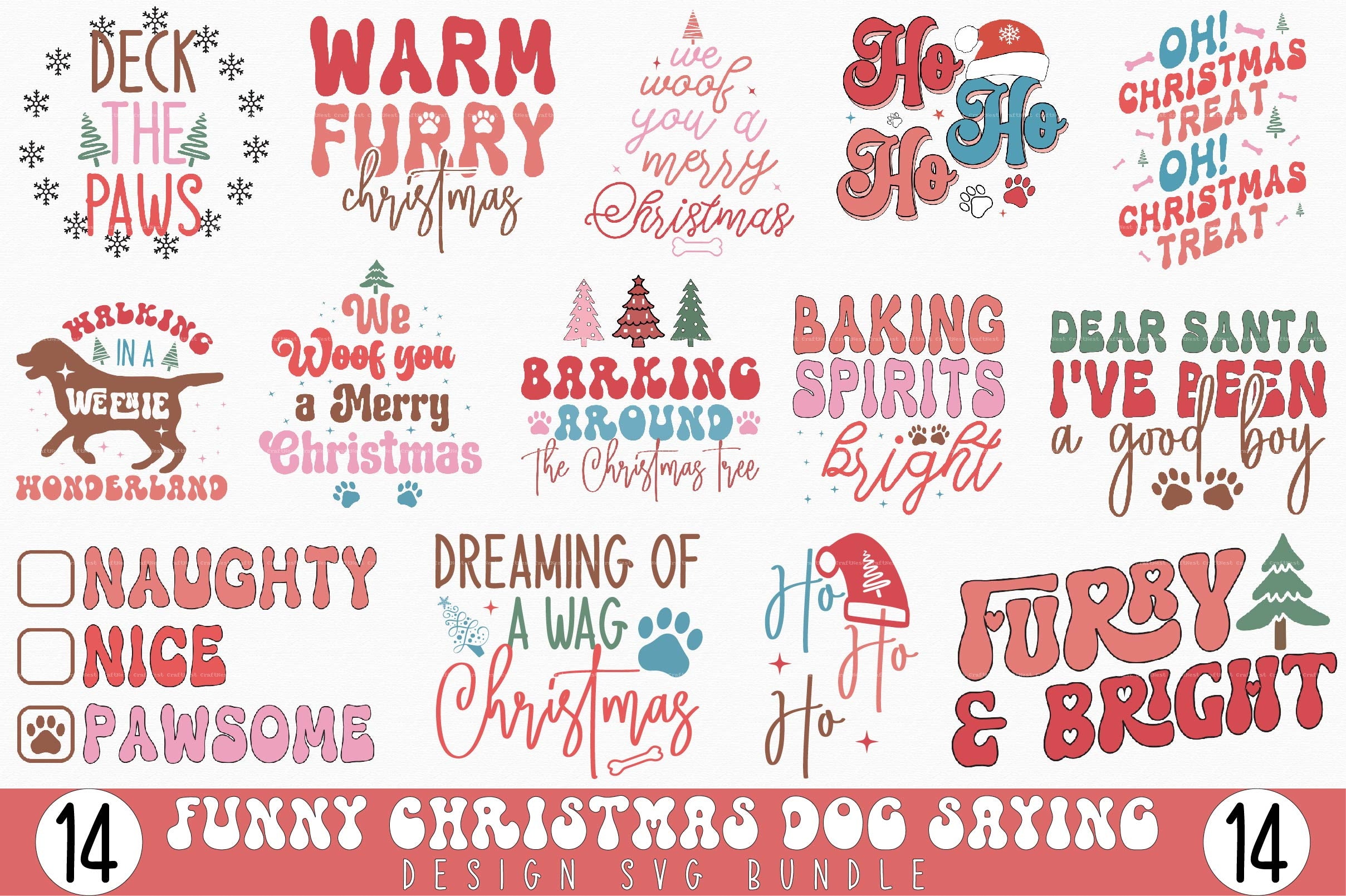 Funny Christmas Dog SVG Bundle