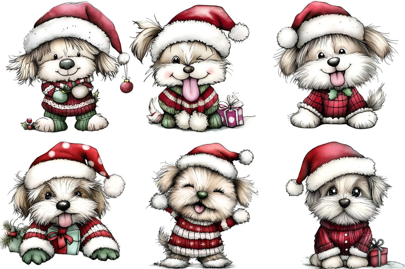 Funny Christmas Dogs Clipart Bundle - CraftNest - Digital Crafting and Art