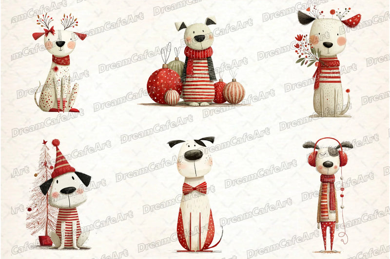Funny Christmas Dogs Clipart Bundle - CraftNest - Digital Crafting and Art