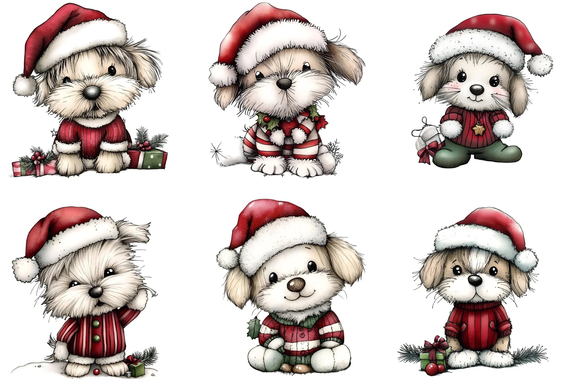 Funny Christmas Dogs Clipart Bundle - CraftNest - Digital Crafting and Art