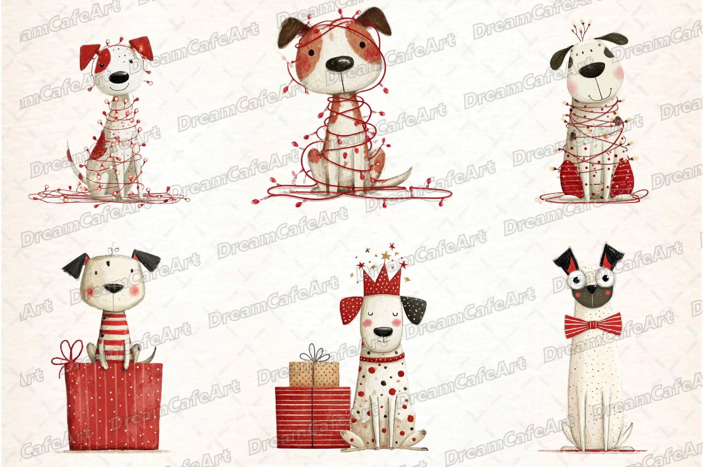 Funny Christmas Dogs Clipart Bundle - CraftNest - Digital Crafting and Art