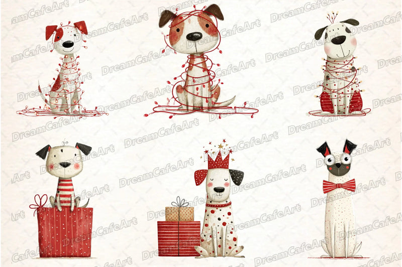 Funny Christmas Dogs Clipart Bundle - CraftNest - Digital Crafting and Art