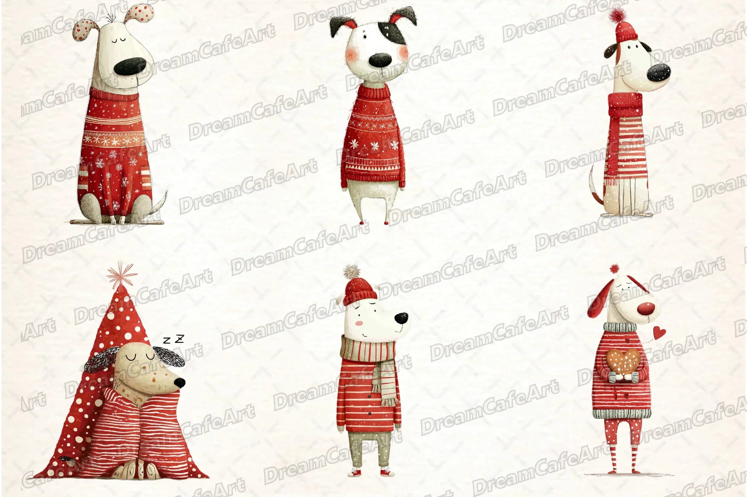 Funny Christmas Dogs Clipart Bundle - CraftNest - Digital Crafting and Art