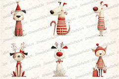 Funny Christmas Dogs Clipart Bundle - CraftNest - Digital Crafting and Art