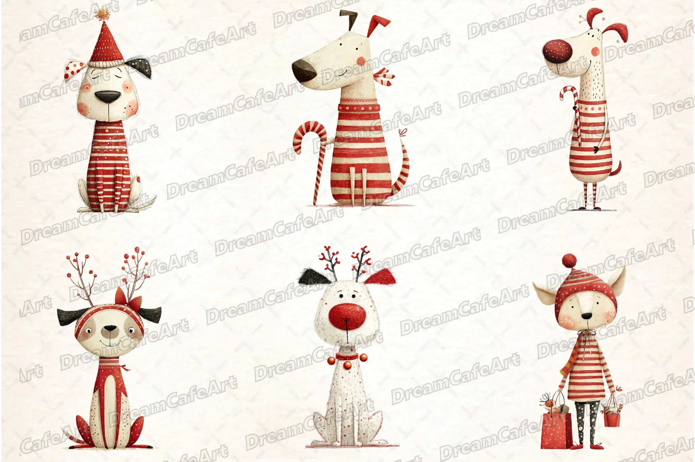 Funny Christmas Dogs Clipart Bundle - CraftNest - Digital Crafting and Art