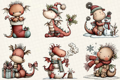 Funny Christmas Dragon Clipart Bundle - CraftNest - Digital Crafting and Art