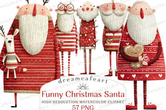 Funny Christmas Santa Clipart Bundle - CraftNest - Digital Crafting and Art